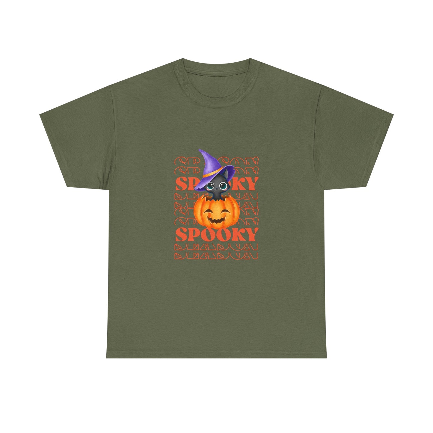 Halloween Spooky Unisex Heavy Cotton Tee, Fun Graphic Tee, Pumpkin Shirt, Casual Fall Wear, Halloween Costume, Unisex Tee