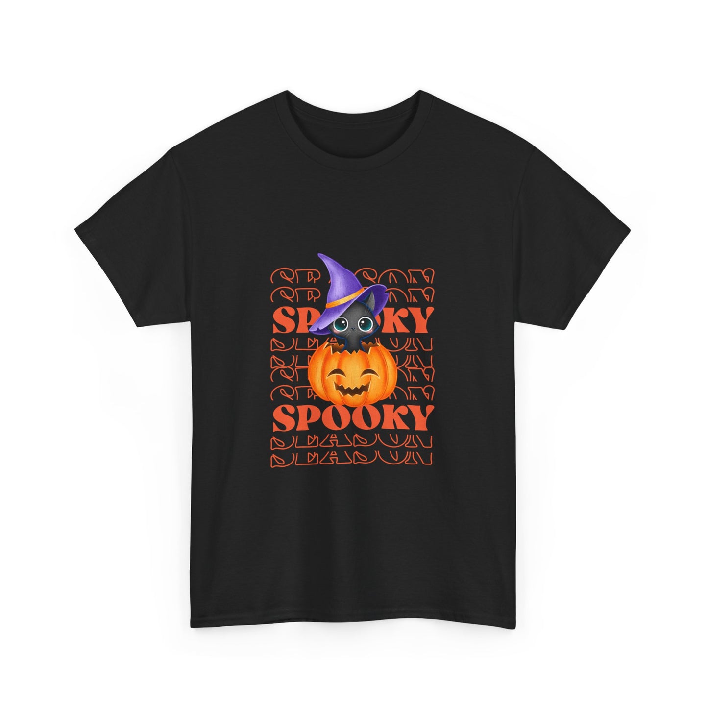 Halloween Spooky Unisex Heavy Cotton Tee, Fun Graphic Tee, Pumpkin Shirt, Casual Fall Wear, Halloween Costume, Unisex Tee
