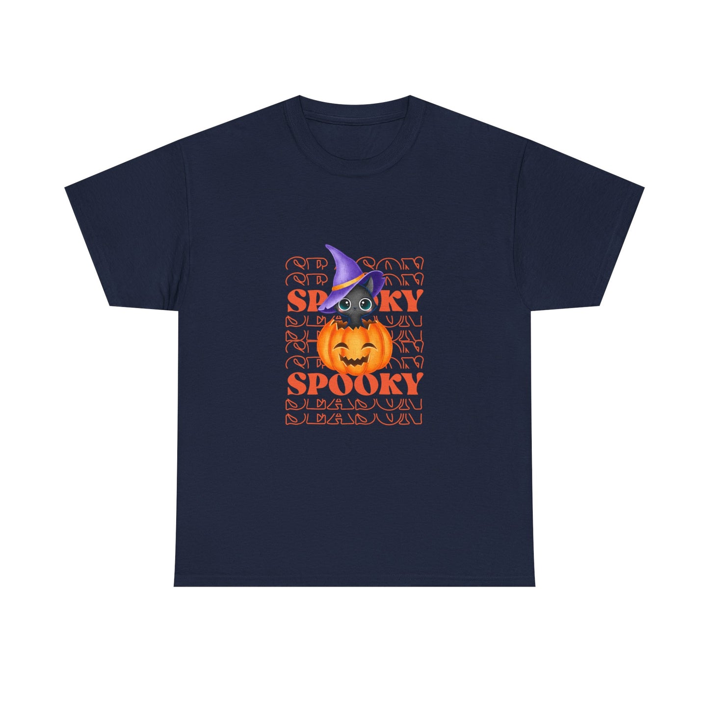 Halloween Spooky Unisex Heavy Cotton Tee, Fun Graphic Tee, Pumpkin Shirt, Casual Fall Wear, Halloween Costume, Unisex Tee