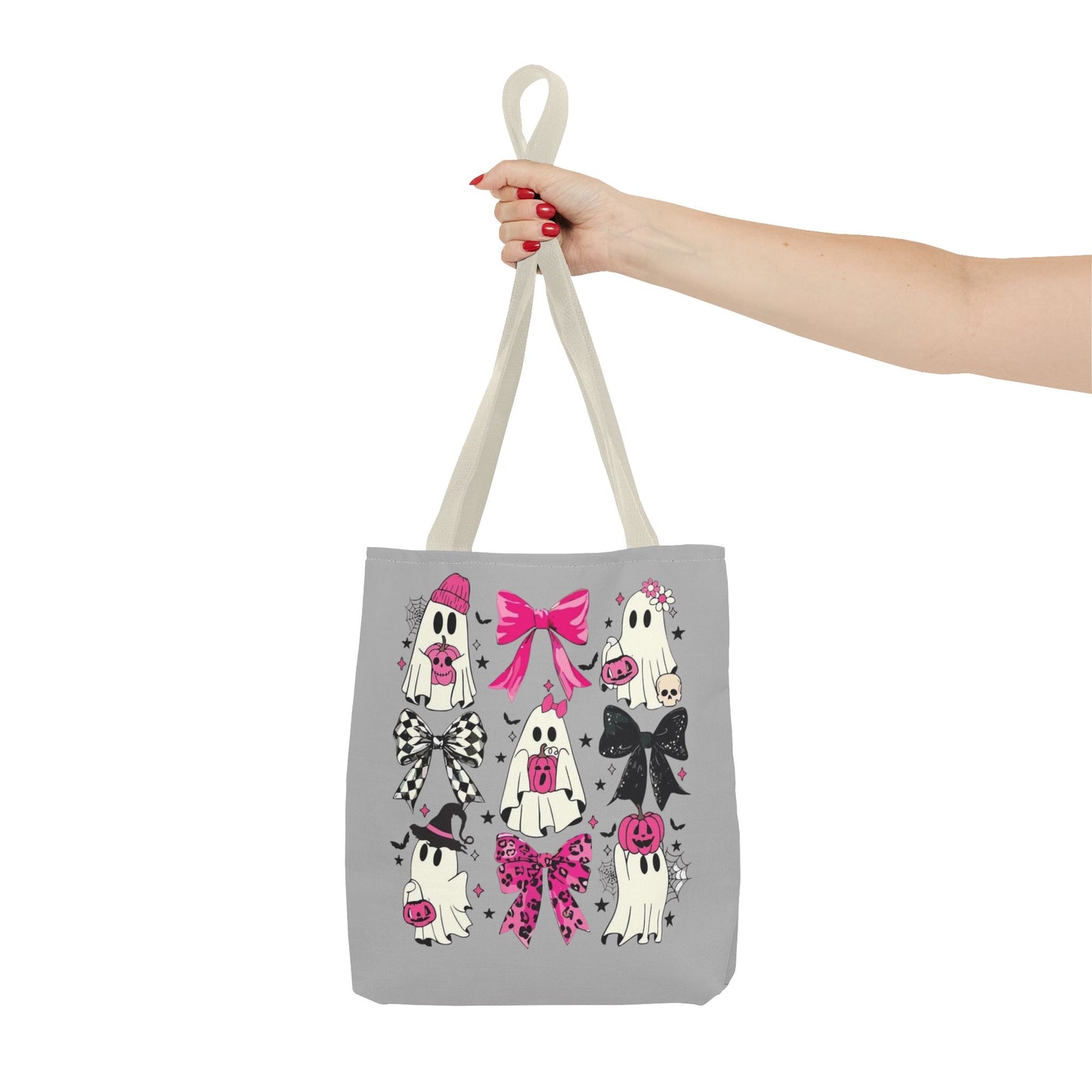 Halloween Tote Bag, Fun Trick-or-Treat Bag, Ghost and bows