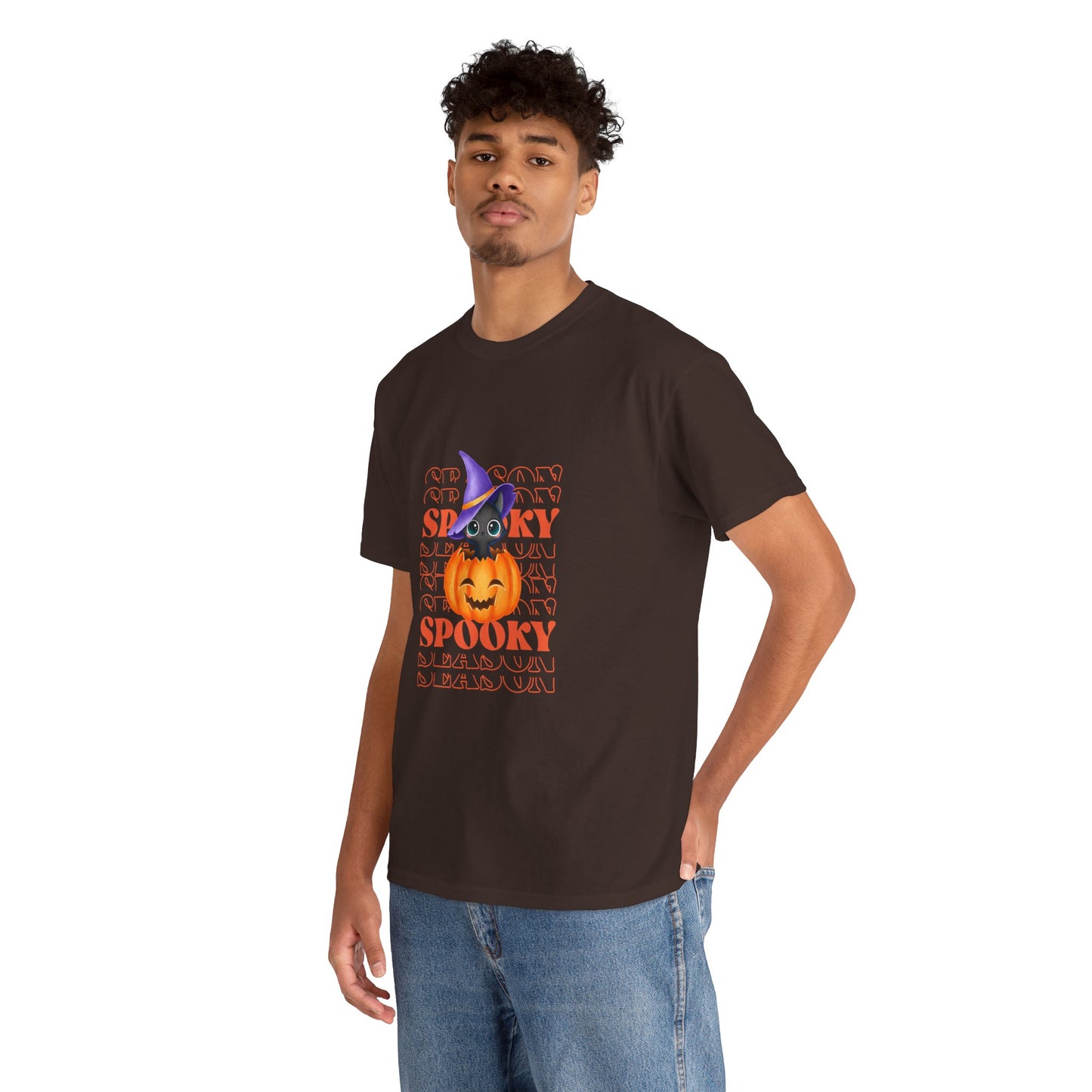 Halloween Spooky Unisex Heavy Cotton Tee, Fun Graphic Tee, Pumpkin Shirt, Casual Fall Wear, Halloween Costume, Unisex Tee