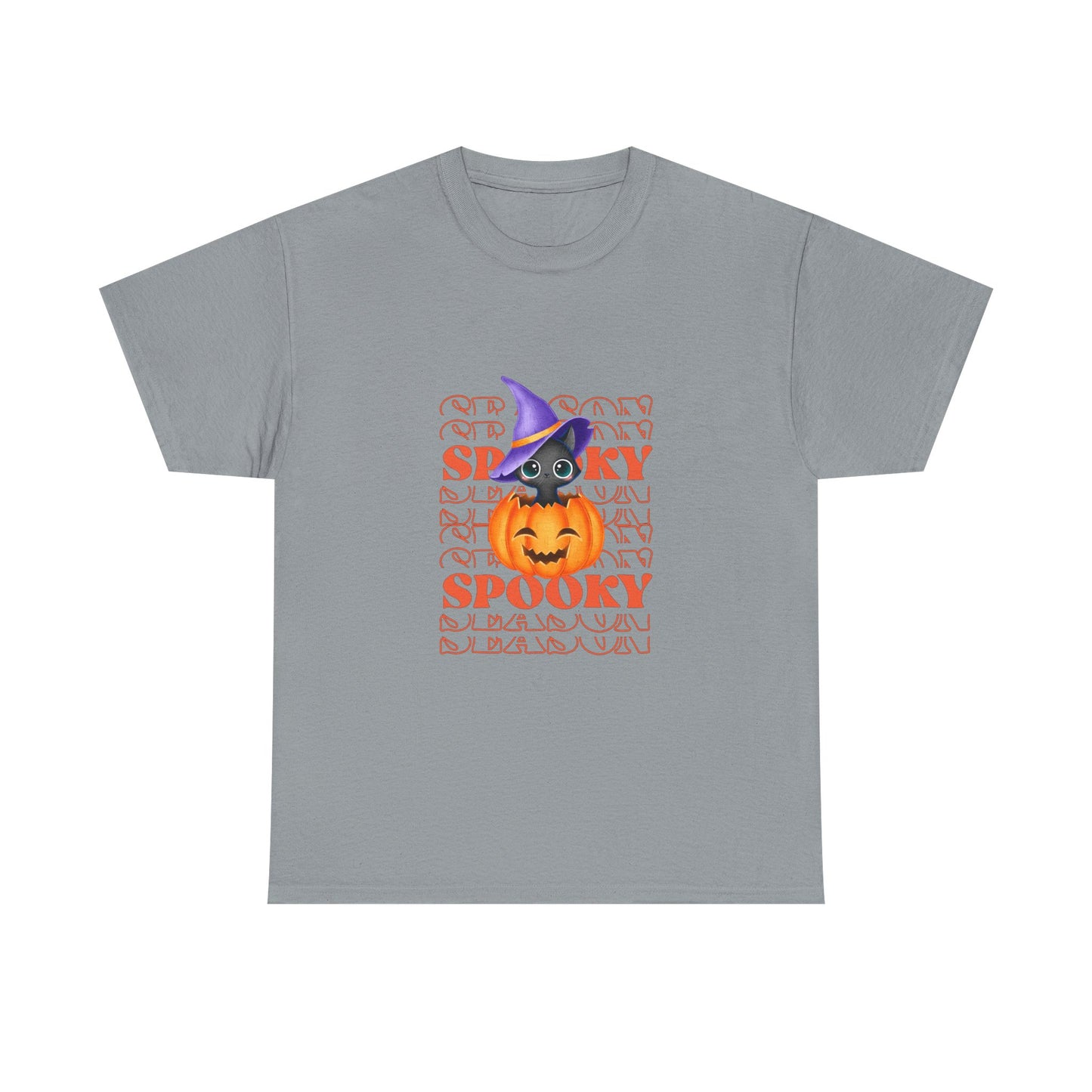Halloween Spooky Unisex Heavy Cotton Tee, Fun Graphic Tee, Pumpkin Shirt, Casual Fall Wear, Halloween Costume, Unisex Tee