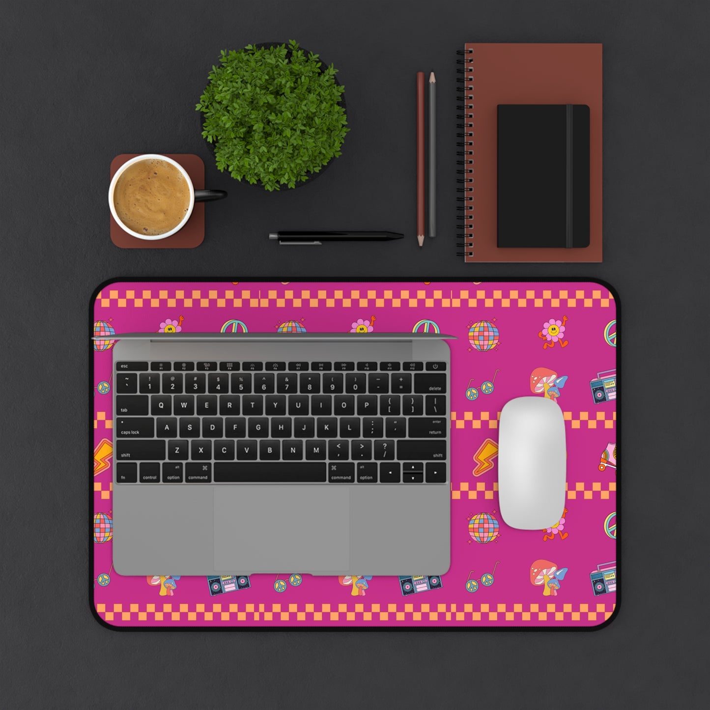 Desk Mat - Colorful Retro Fun Patterns