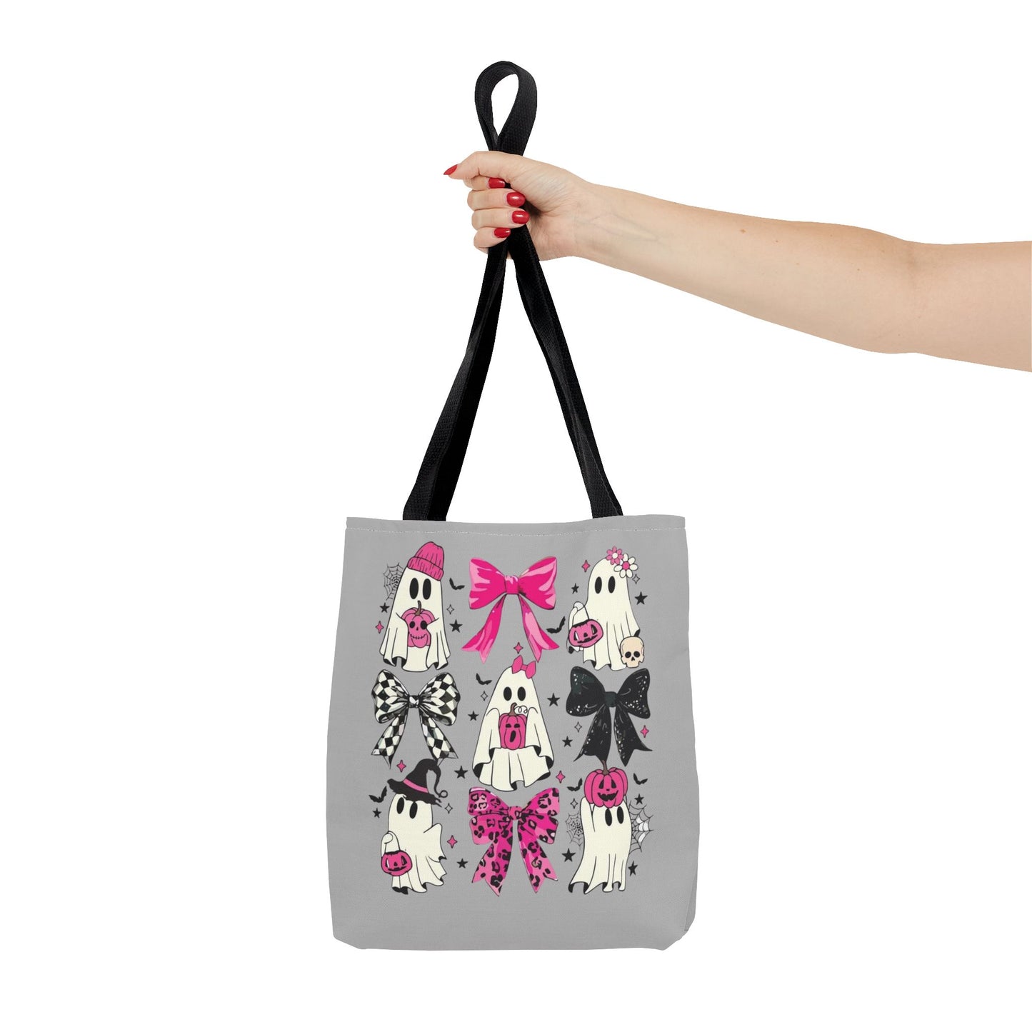 Halloween Tote Bag, Fun Trick-or-Treat Bag, Ghost and bows