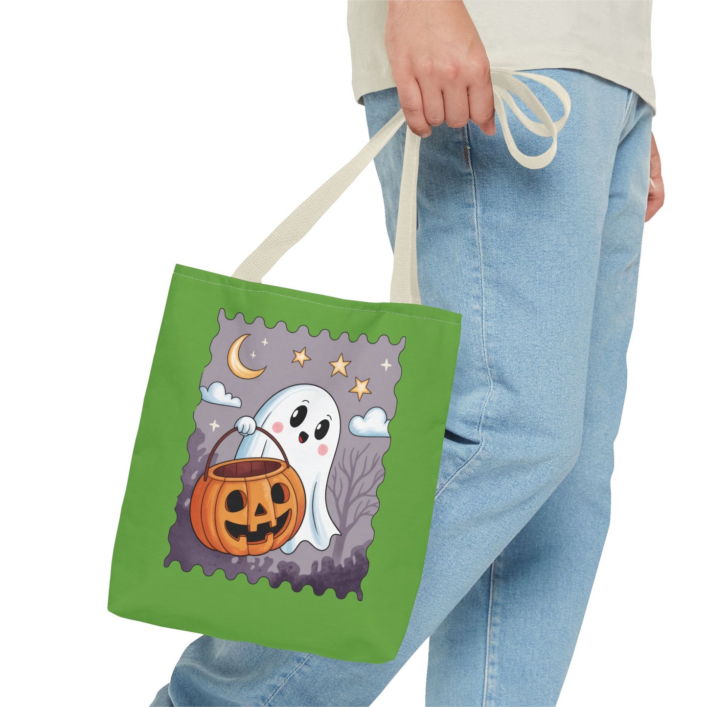 Ghost Stamp Halloween Tote Bag