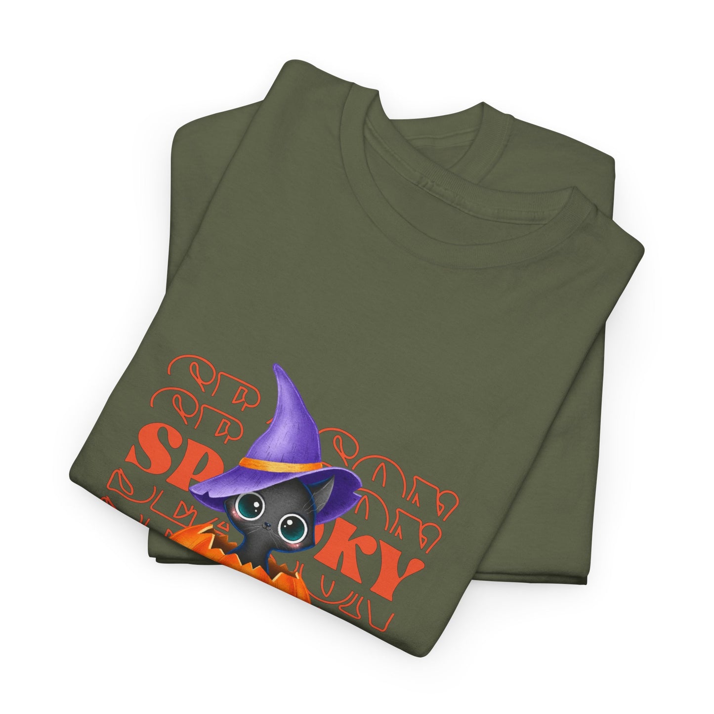 Halloween Spooky Unisex Heavy Cotton Tee, Fun Graphic Tee, Pumpkin Shirt, Casual Fall Wear, Halloween Costume, Unisex Tee