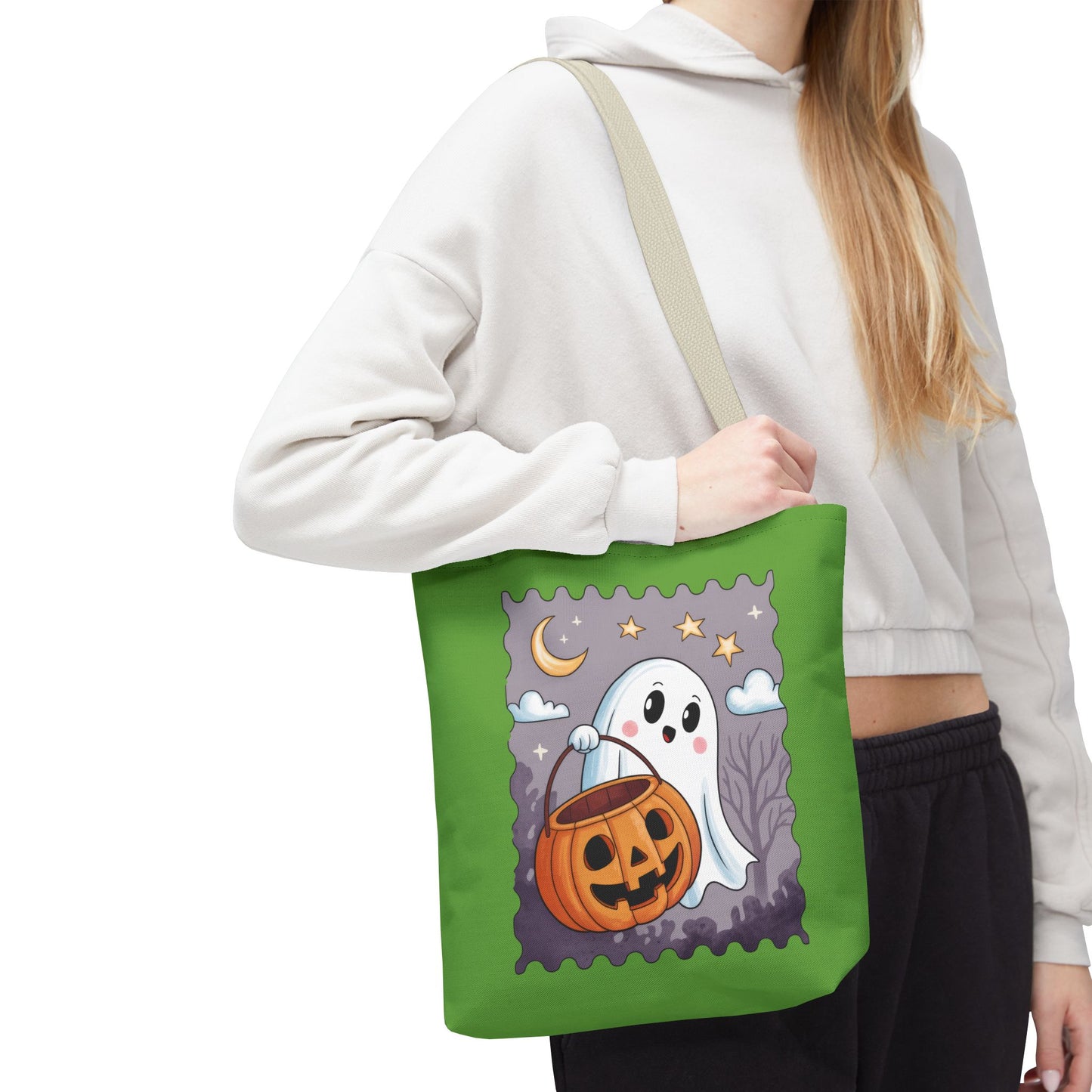 Ghost Stamp Halloween Tote Bag