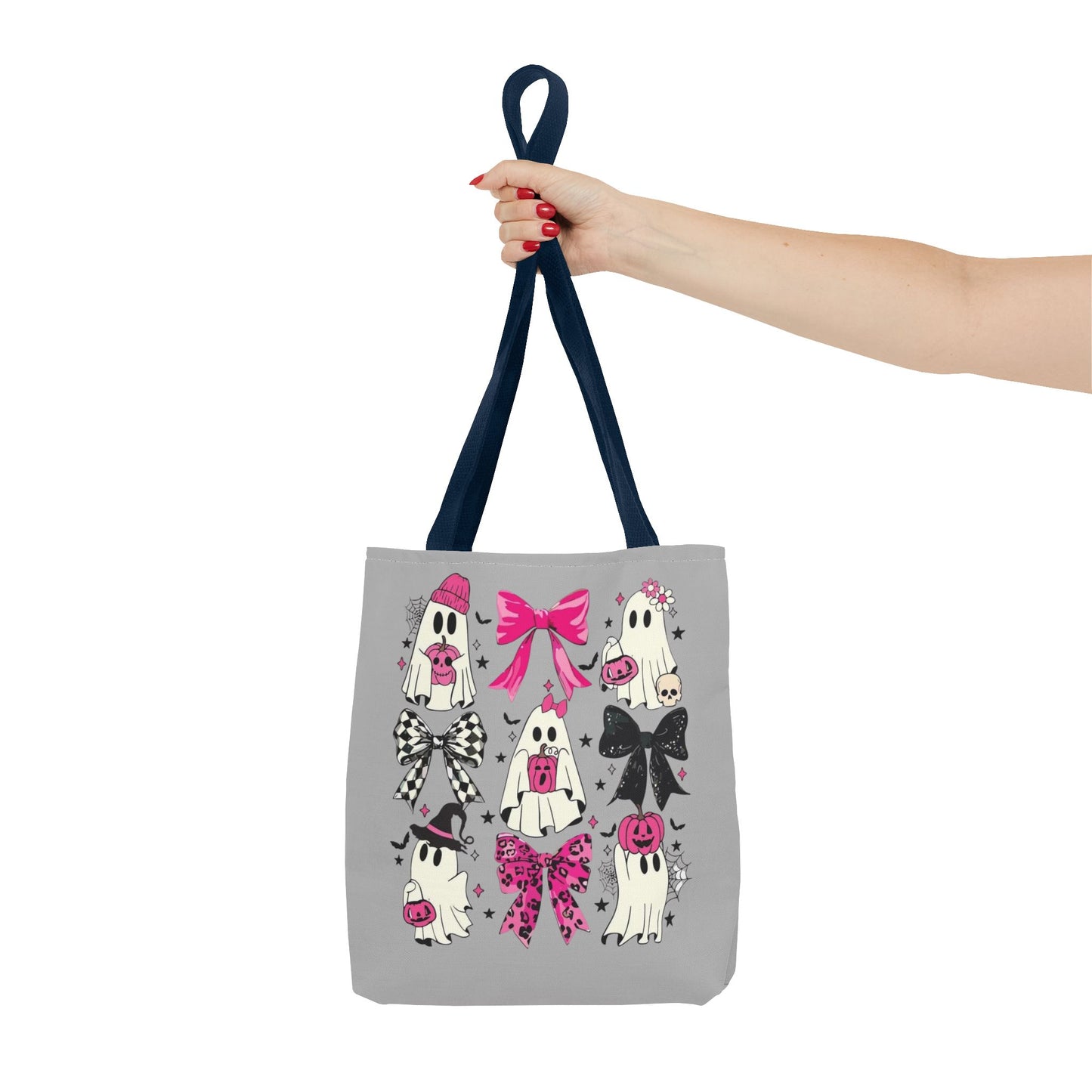 Halloween Tote Bag, Fun Trick-or-Treat Bag, Ghost and bows