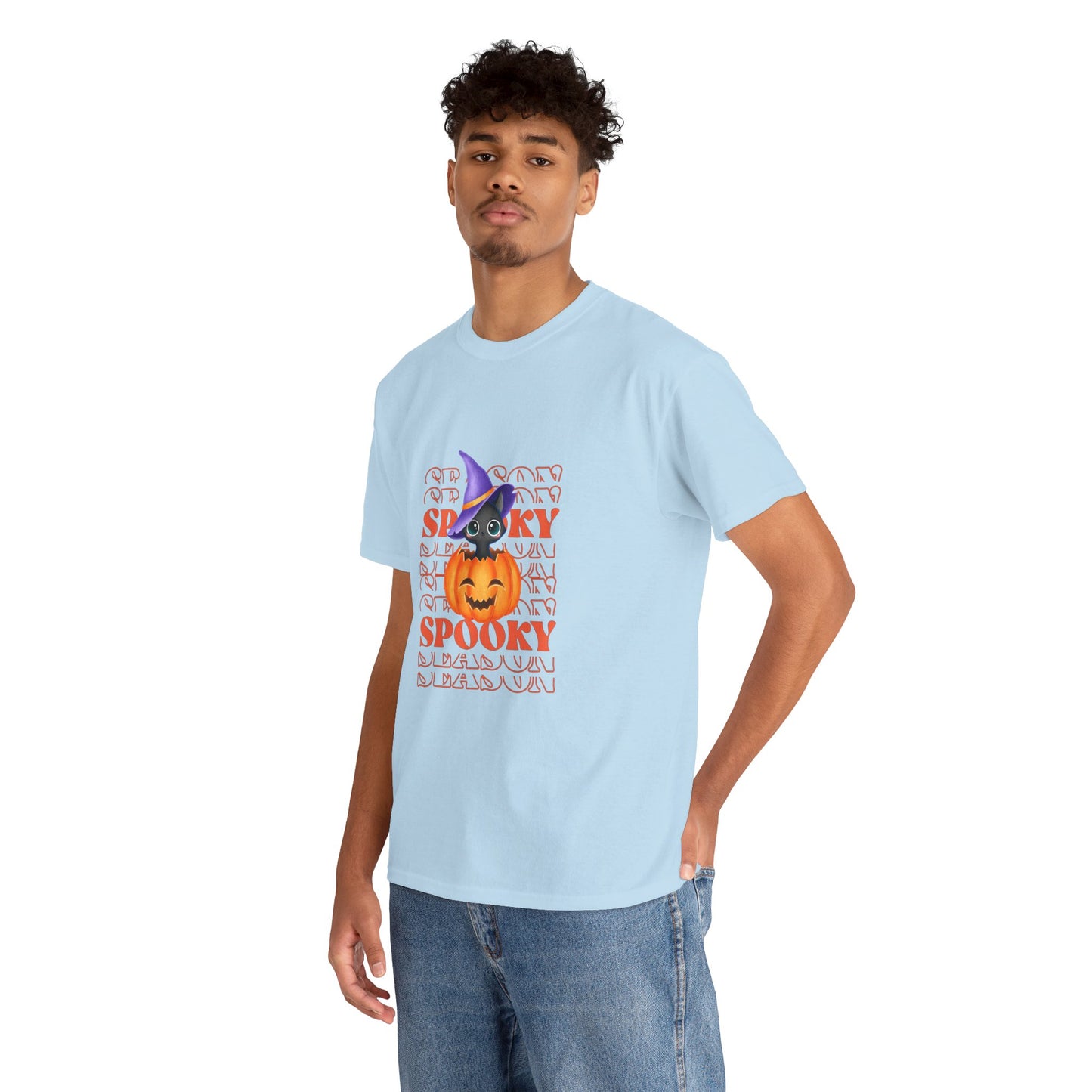 Halloween Spooky Unisex Heavy Cotton Tee, Fun Graphic Tee, Pumpkin Shirt, Casual Fall Wear, Halloween Costume, Unisex Tee