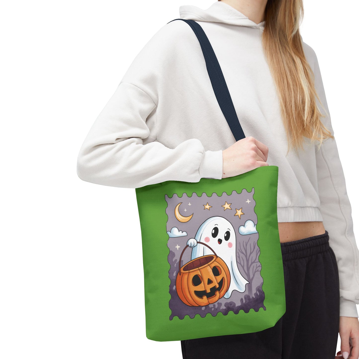 Ghost Stamp Halloween Tote Bag