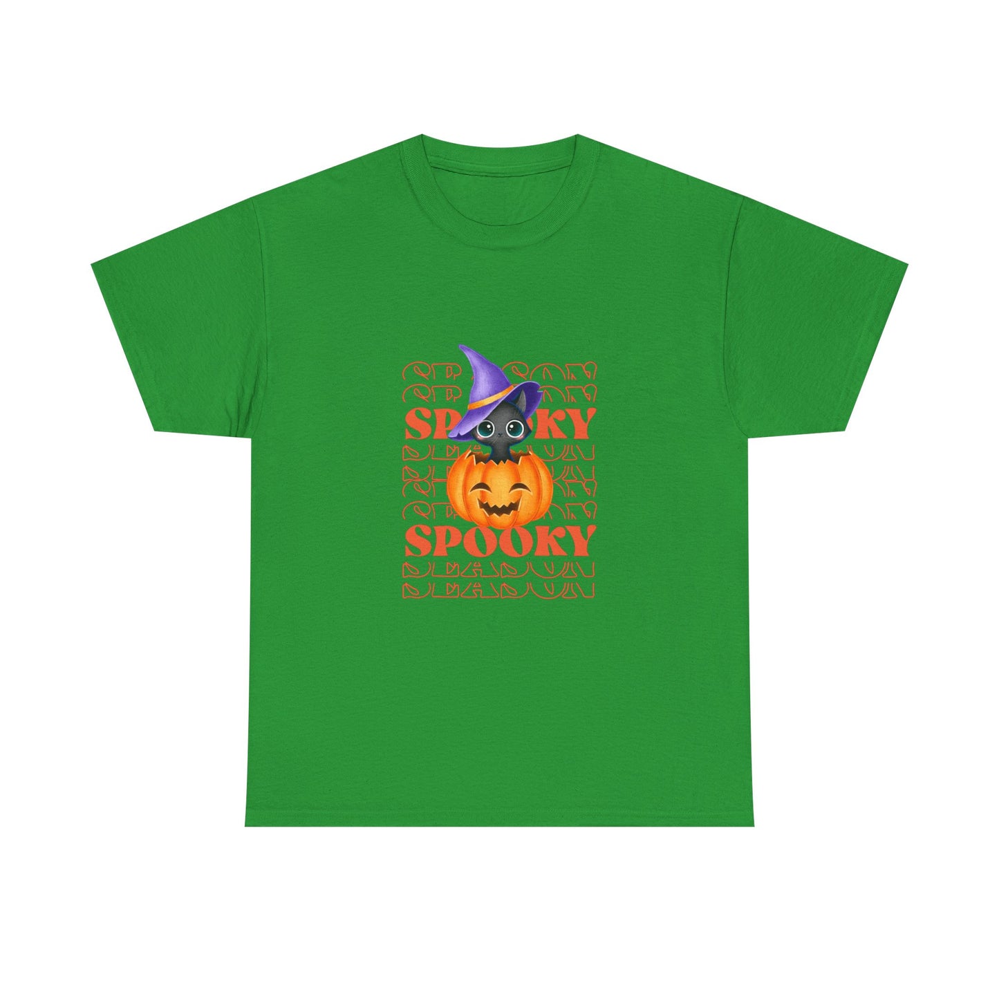 Halloween Spooky Unisex Heavy Cotton Tee, Fun Graphic Tee, Pumpkin Shirt, Casual Fall Wear, Halloween Costume, Unisex Tee