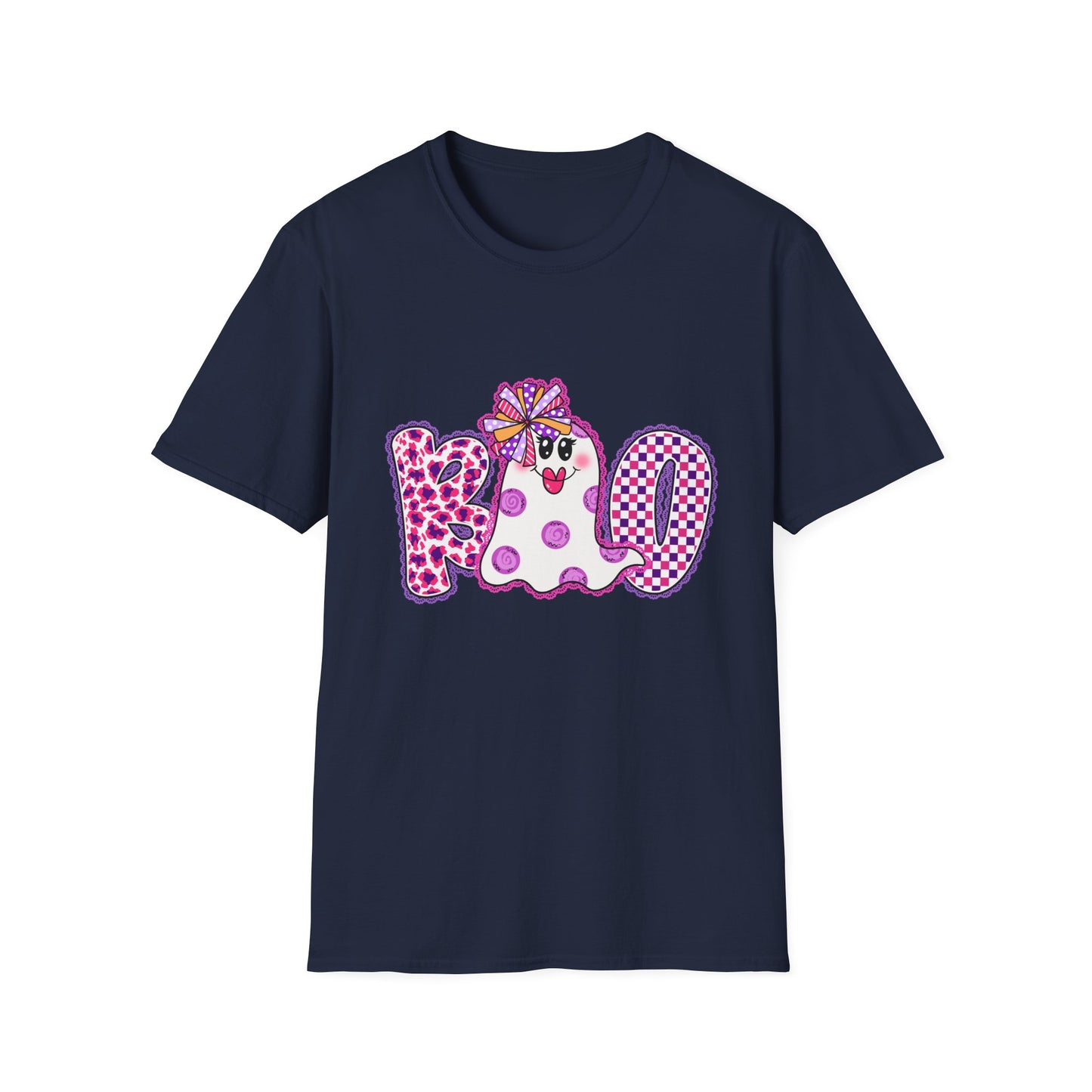 Ghostly Celebration T-Shirt BOO Unisex Softstyle