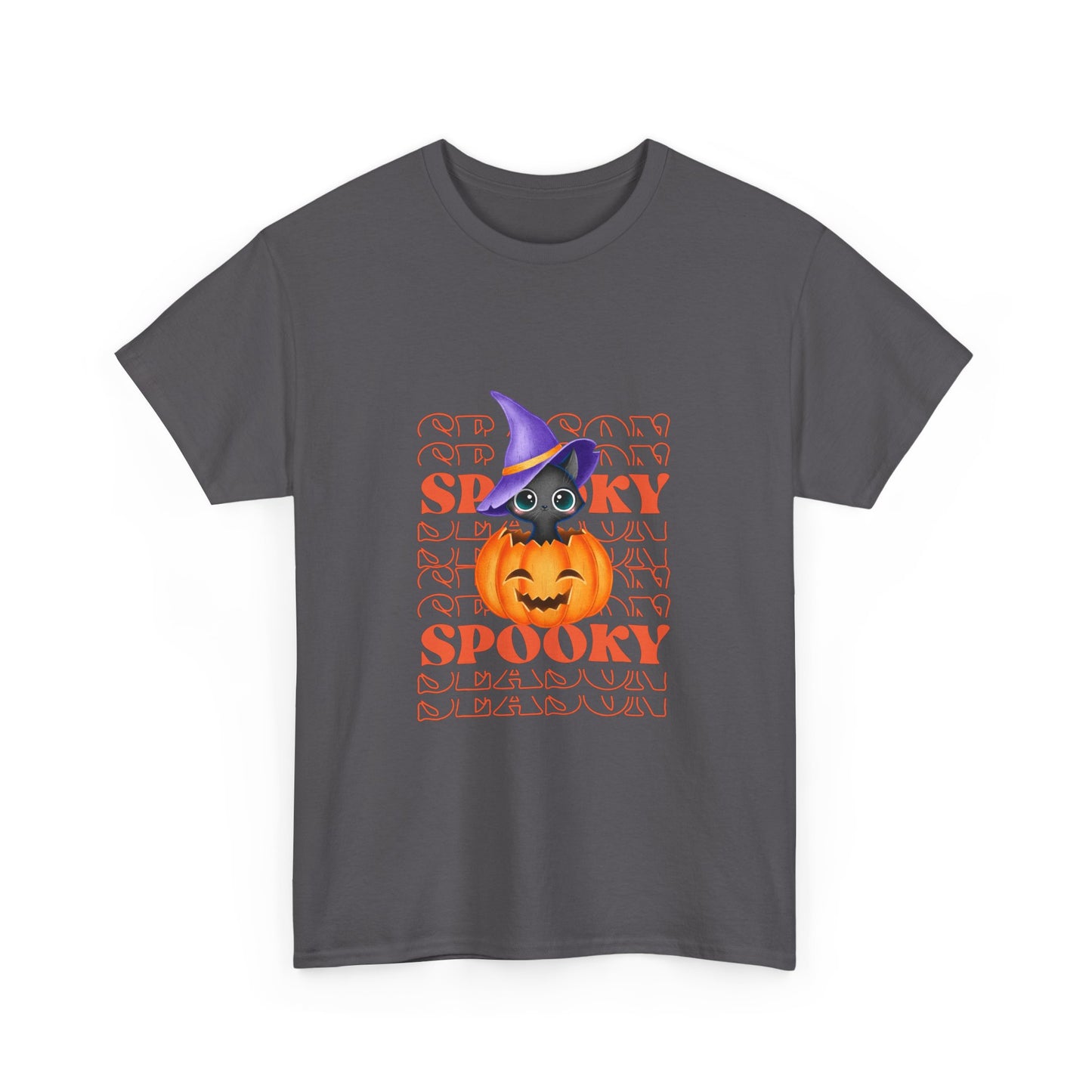 Halloween Spooky Unisex Heavy Cotton Tee, Fun Graphic Tee, Pumpkin Shirt, Casual Fall Wear, Halloween Costume, Unisex Tee