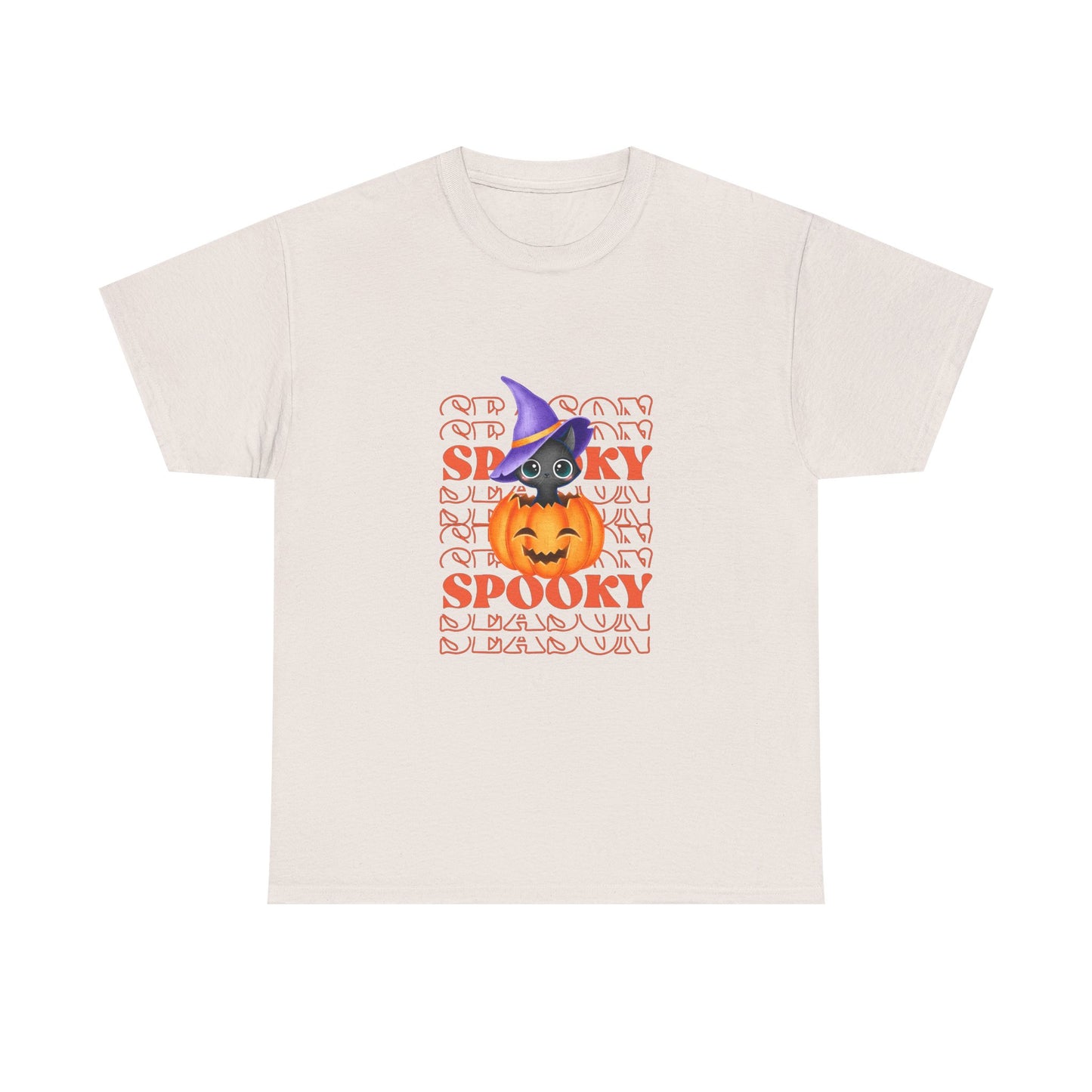 Halloween Spooky Unisex Heavy Cotton Tee, Fun Graphic Tee, Pumpkin Shirt, Casual Fall Wear, Halloween Costume, Unisex Tee