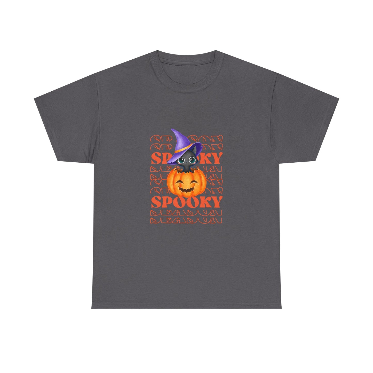 Halloween Spooky Unisex Heavy Cotton Tee, Fun Graphic Tee, Pumpkin Shirt, Casual Fall Wear, Halloween Costume, Unisex Tee
