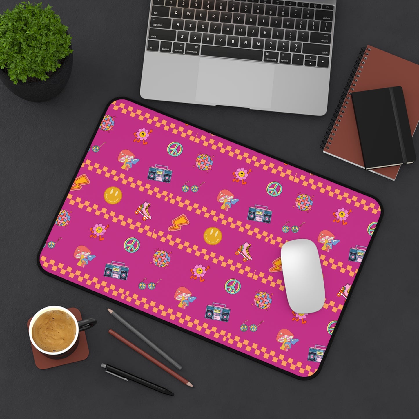 Desk Mat - Colorful Retro Fun Patterns