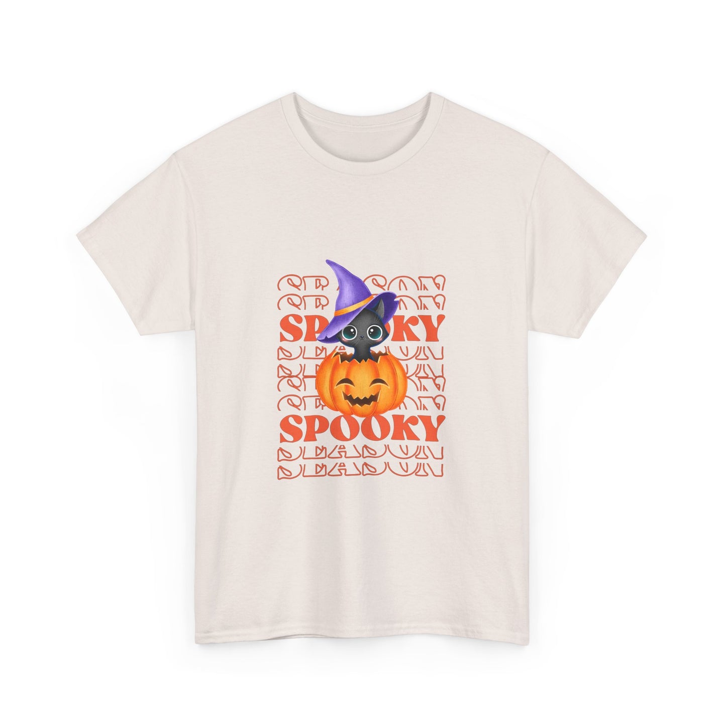 Halloween Spooky Unisex Heavy Cotton Tee, Fun Graphic Tee, Pumpkin Shirt, Casual Fall Wear, Halloween Costume, Unisex Tee