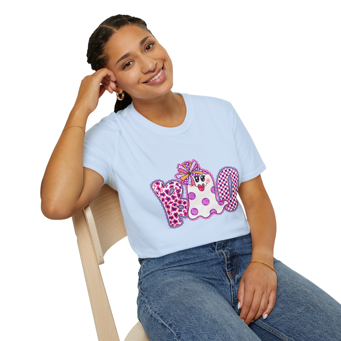 Ghostly Celebration T-Shirt BOO Unisex Softstyle