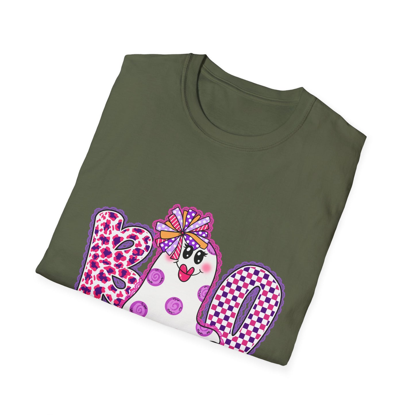Ghostly Celebration T-Shirt BOO Unisex Softstyle
