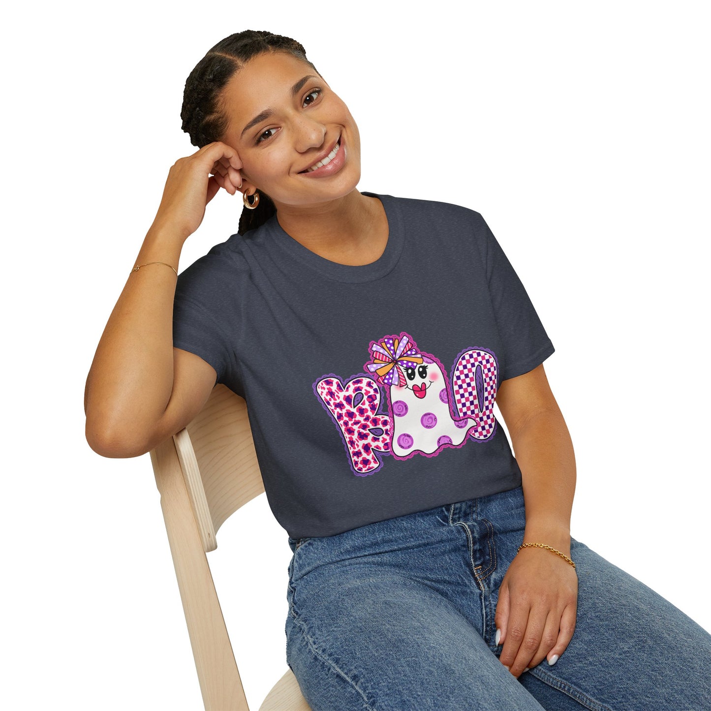 Ghostly Celebration T-Shirt BOO Unisex Softstyle