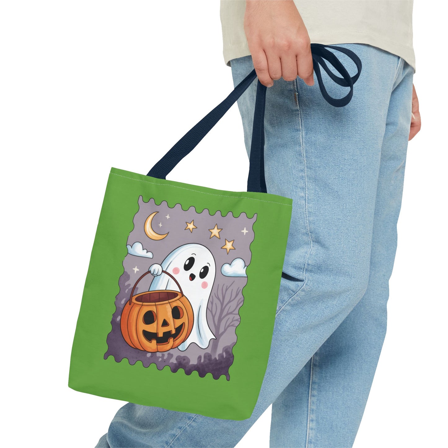 Ghost Stamp Halloween Tote Bag