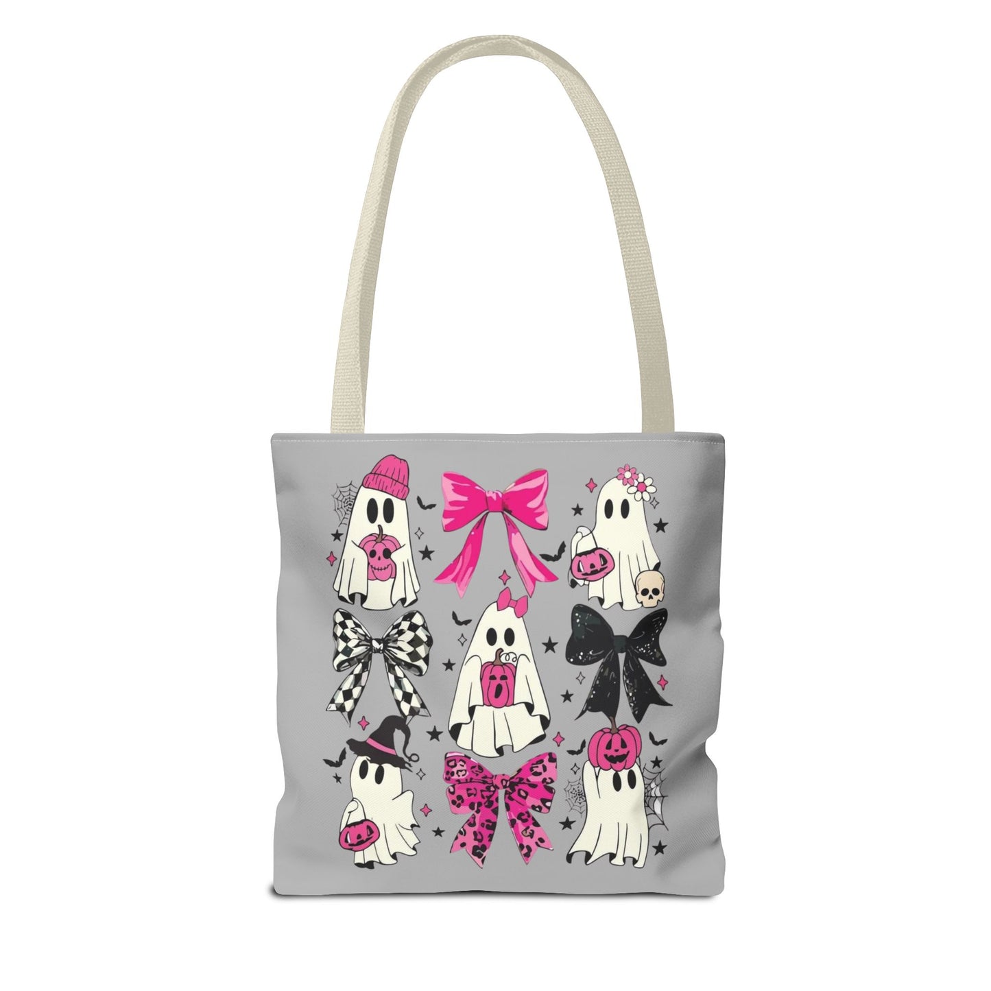 Halloween Tote Bag, Fun Trick-or-Treat Bag, Ghost and bows