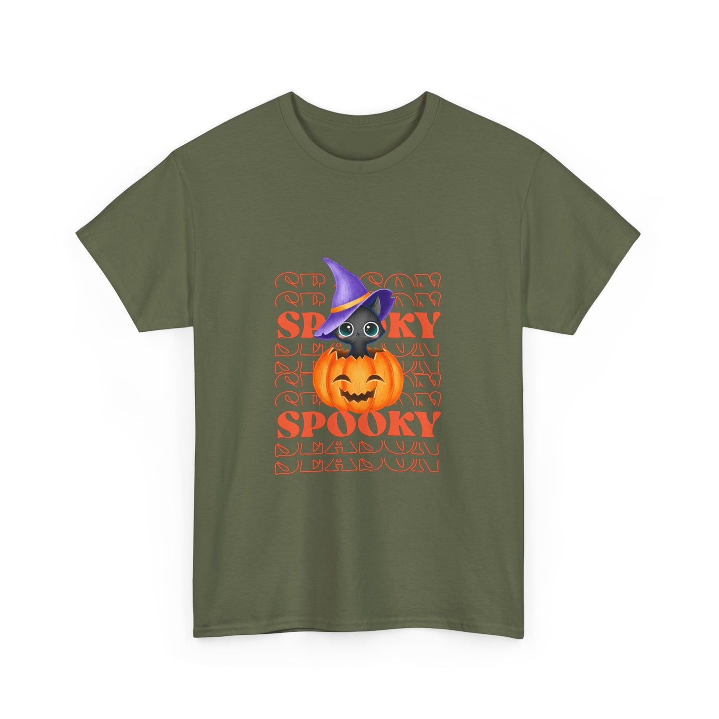 Halloween Spooky Unisex Heavy Cotton Tee, Fun Graphic Tee, Pumpkin Shirt, Casual Fall Wear, Halloween Costume, Unisex Tee