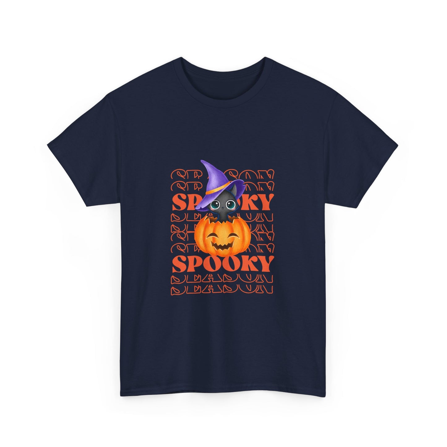Halloween Spooky Unisex Heavy Cotton Tee, Fun Graphic Tee, Pumpkin Shirt, Casual Fall Wear, Halloween Costume, Unisex Tee
