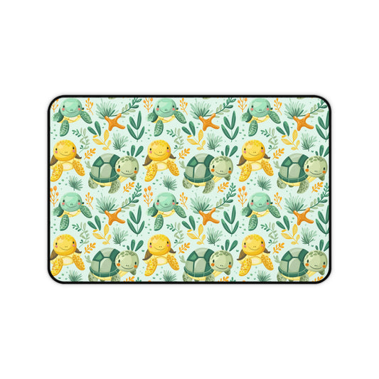 Desk Mat | Ocean Friends Cute Turtle and Sea Life