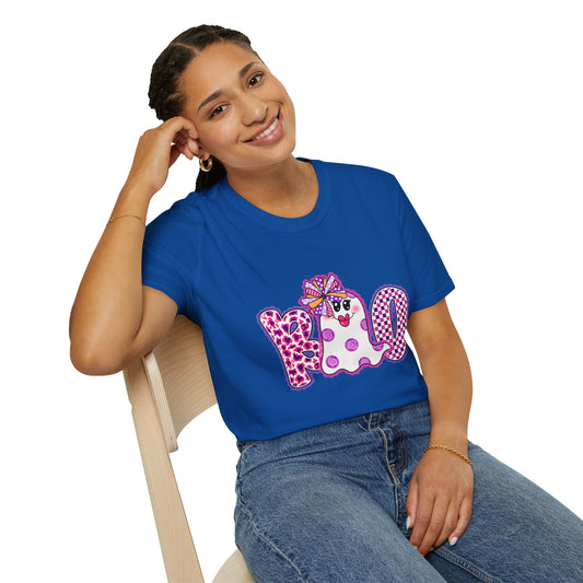 Ghostly Celebration T-Shirt BOO Unisex Softstyle