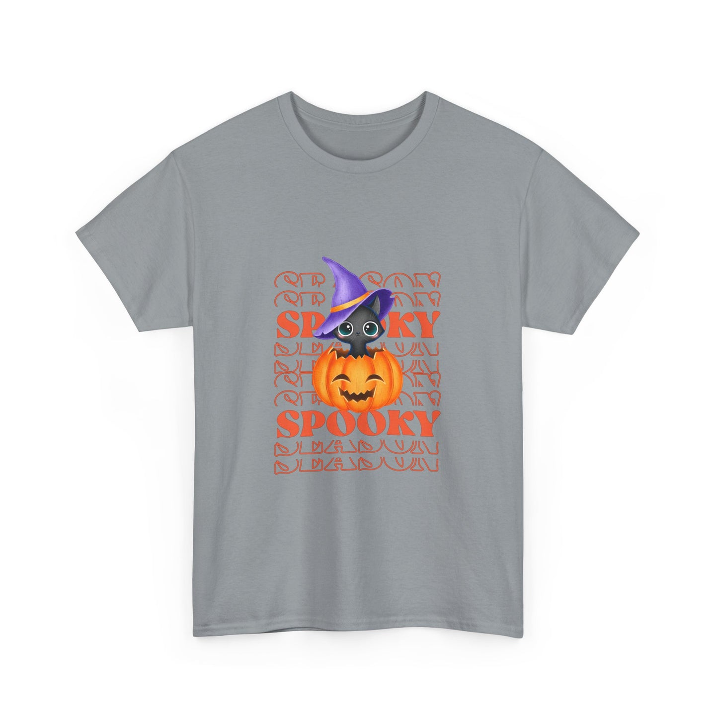 Halloween Spooky Unisex Heavy Cotton Tee, Fun Graphic Tee, Pumpkin Shirt, Casual Fall Wear, Halloween Costume, Unisex Tee