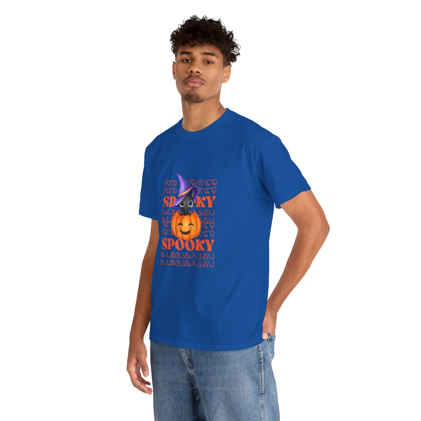 Halloween Spooky Unisex Heavy Cotton Tee, Fun Graphic Tee, Pumpkin Shirt, Casual Fall Wear, Halloween Costume, Unisex Tee