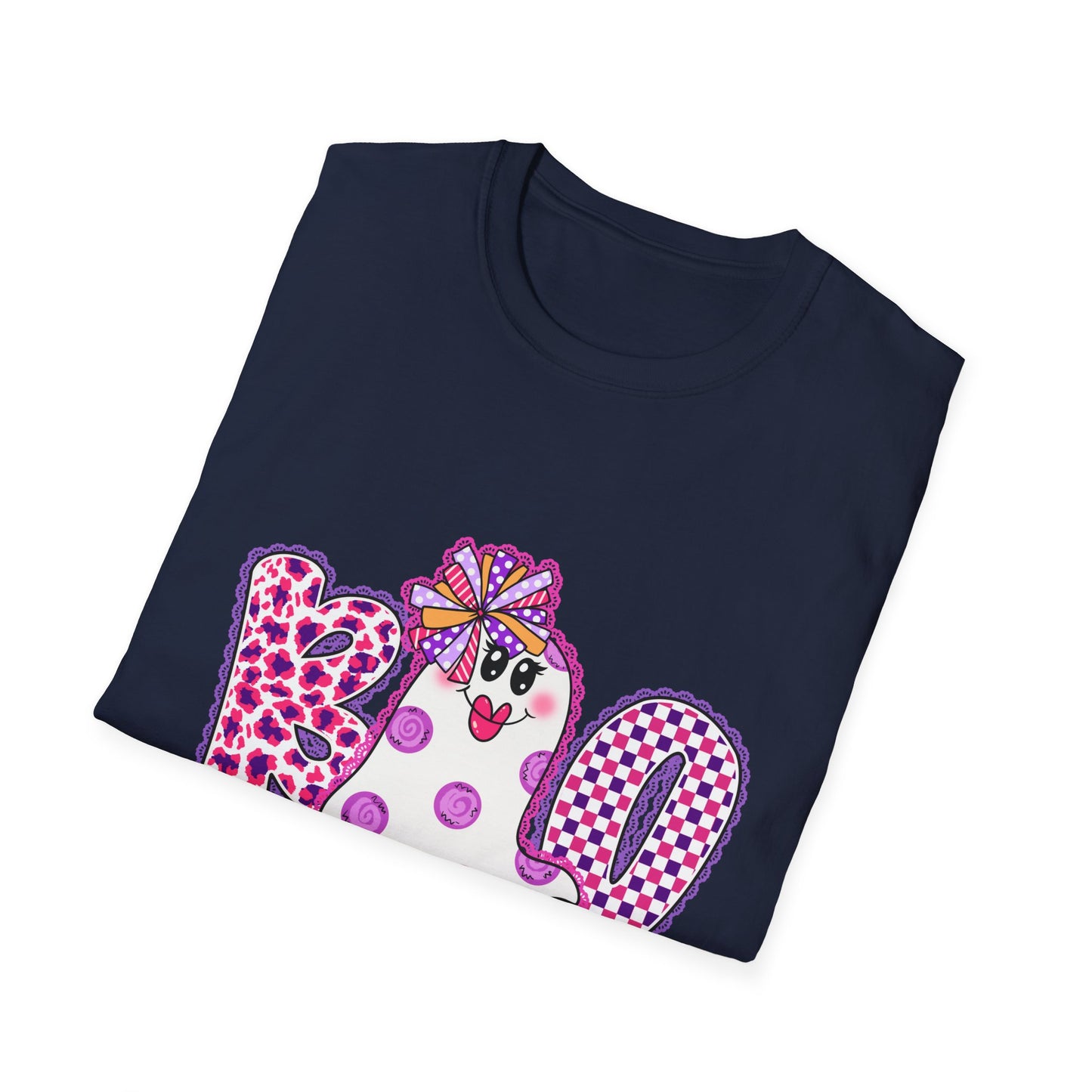 Ghostly Celebration T-Shirt BOO Unisex Softstyle
