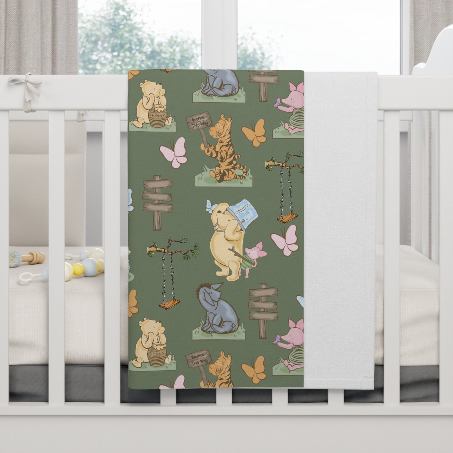 Whimsical Woodland Fleece Baby Blanket | Soft Nursery Decor, Baby Shower Gift, Kids Birthday Present, Cozy Infant Throw
