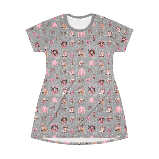 Western Pattern T-Shirt Dress