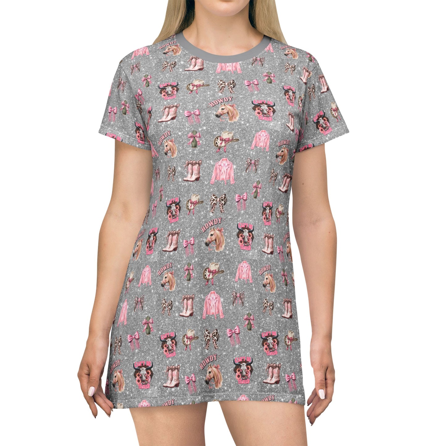 Western Pattern T-Shirt Dress