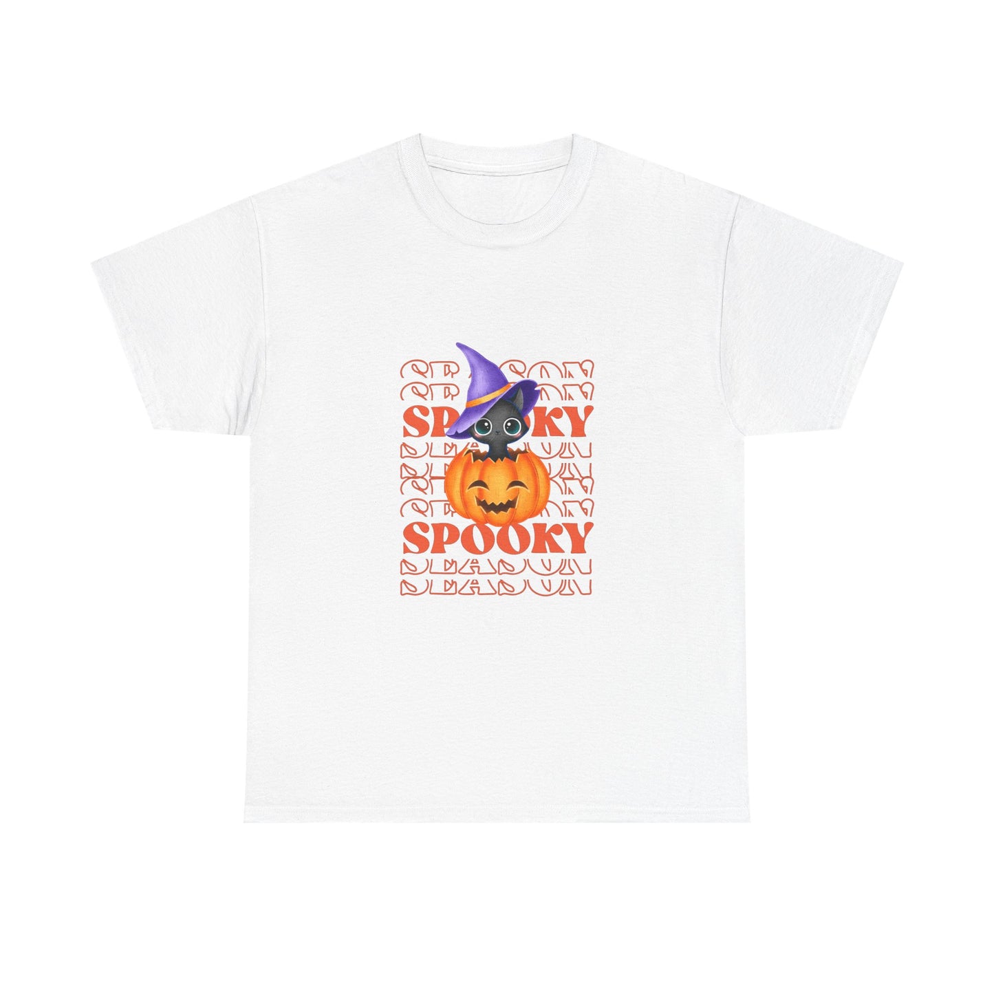 Halloween Spooky Unisex Heavy Cotton Tee, Fun Graphic Tee, Pumpkin Shirt, Casual Fall Wear, Halloween Costume, Unisex Tee