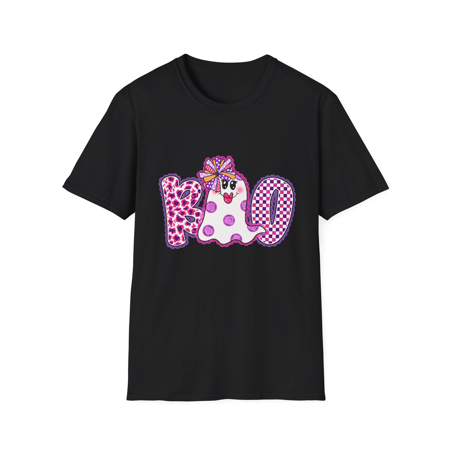 Ghostly Celebration T-Shirt BOO Unisex Softstyle