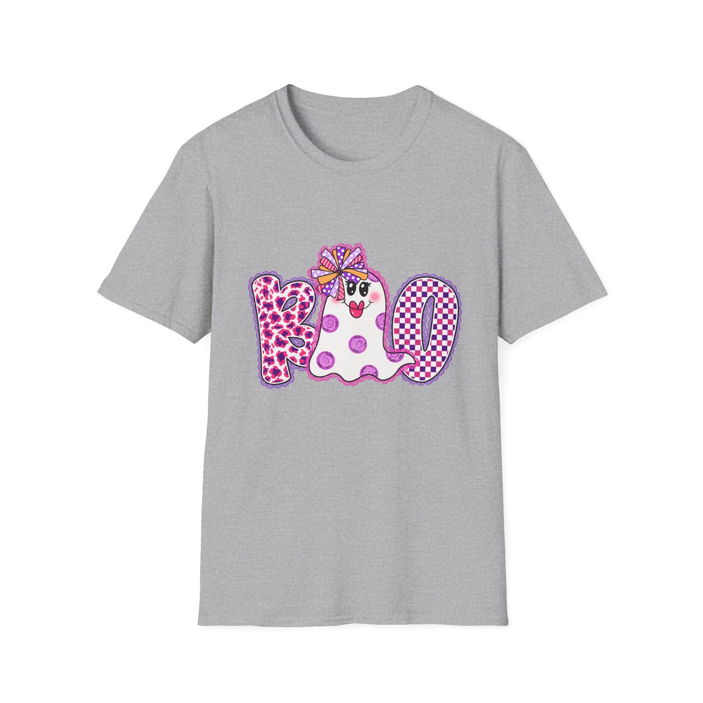 Ghostly Celebration T-Shirt BOO Unisex Softstyle