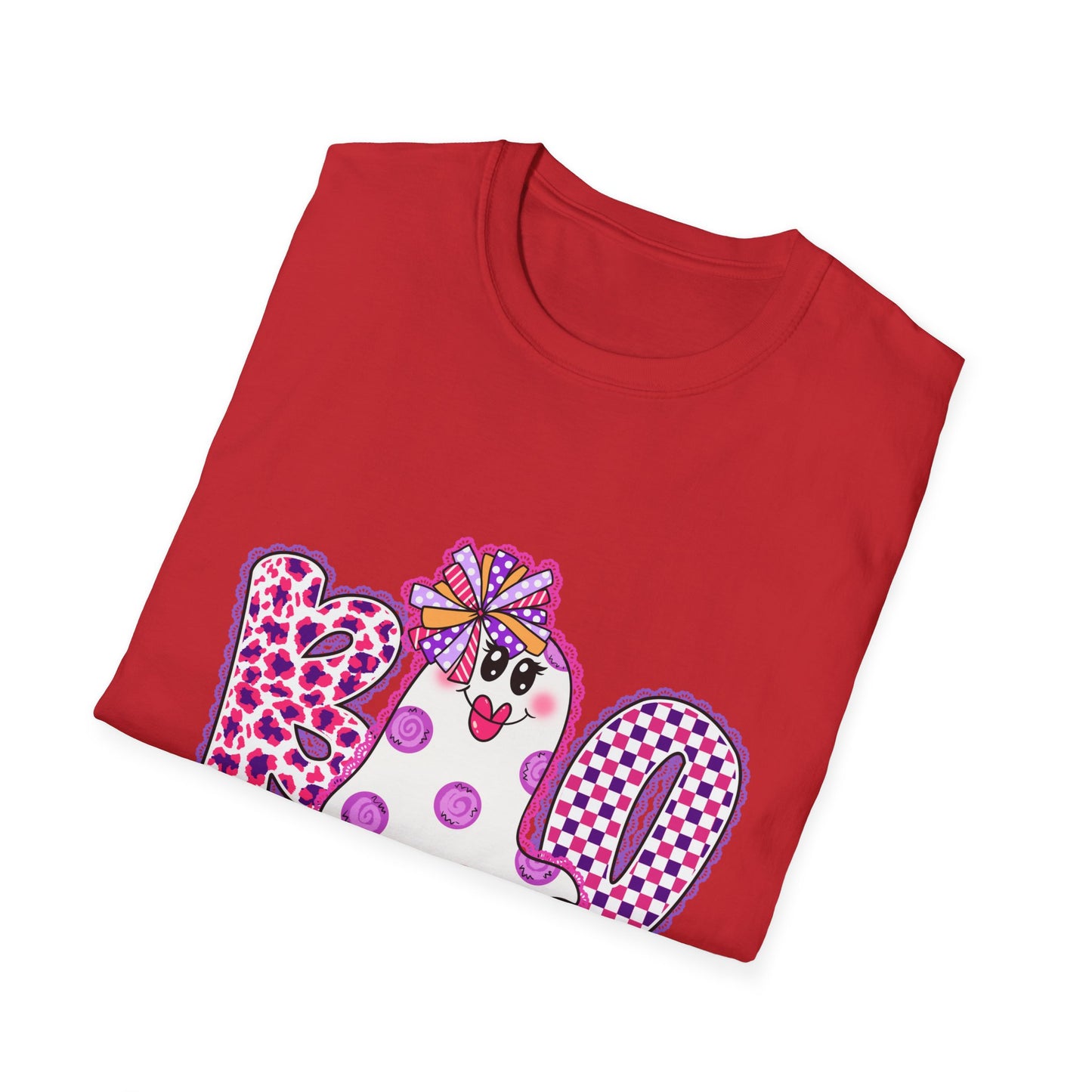 Ghostly Celebration T-Shirt BOO Unisex Softstyle