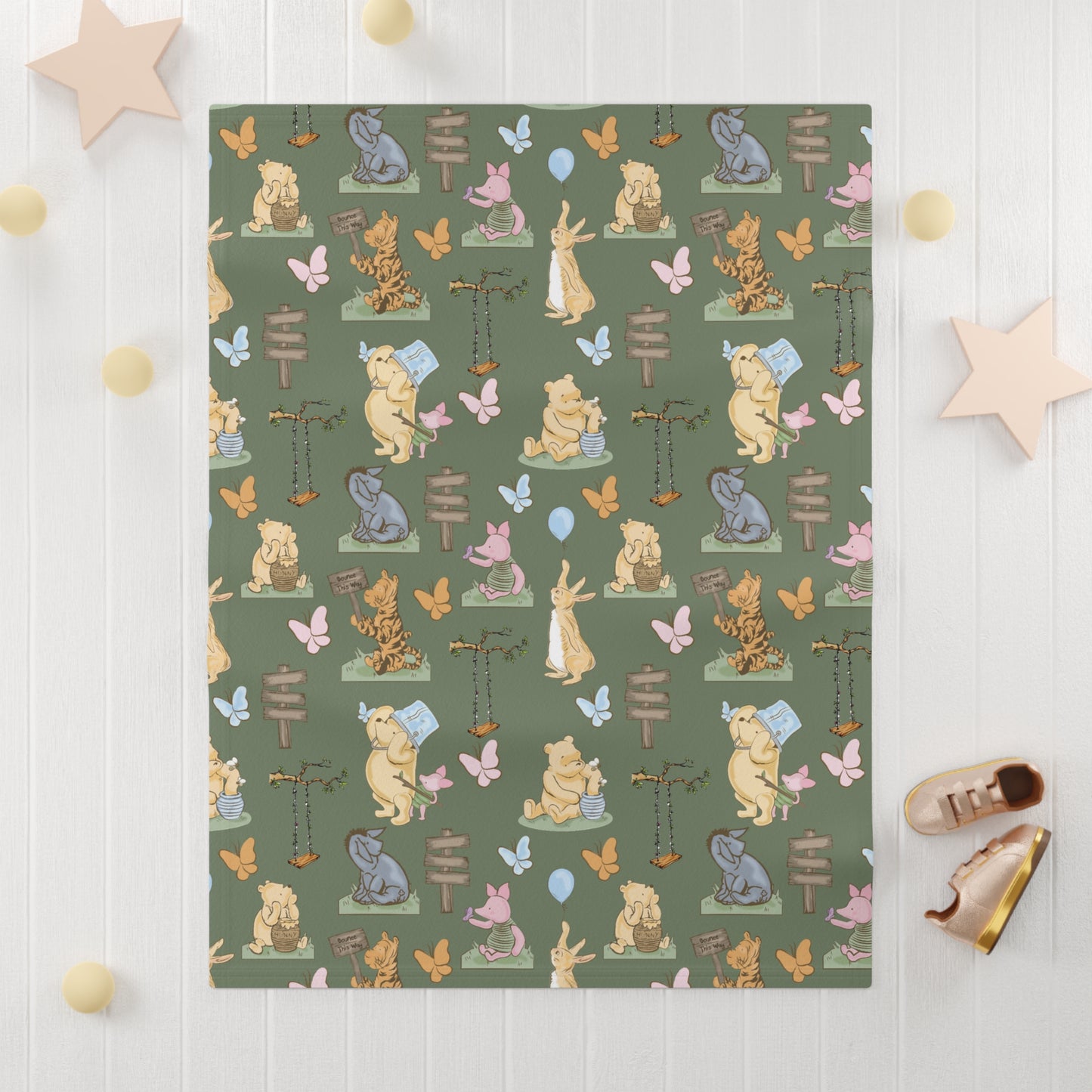 Whimsical Woodland Fleece Baby Blanket | Soft Nursery Decor, Baby Shower Gift, Kids Birthday Present, Cozy Infant Throw