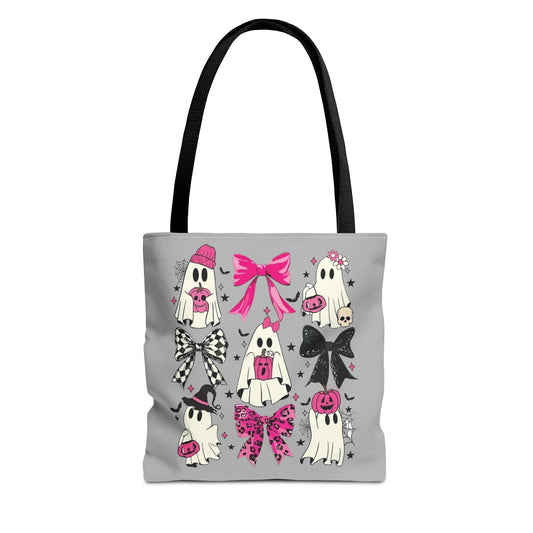 Halloween Tote Bag, Fun Trick-or-Treat Bag, Ghost and bows
