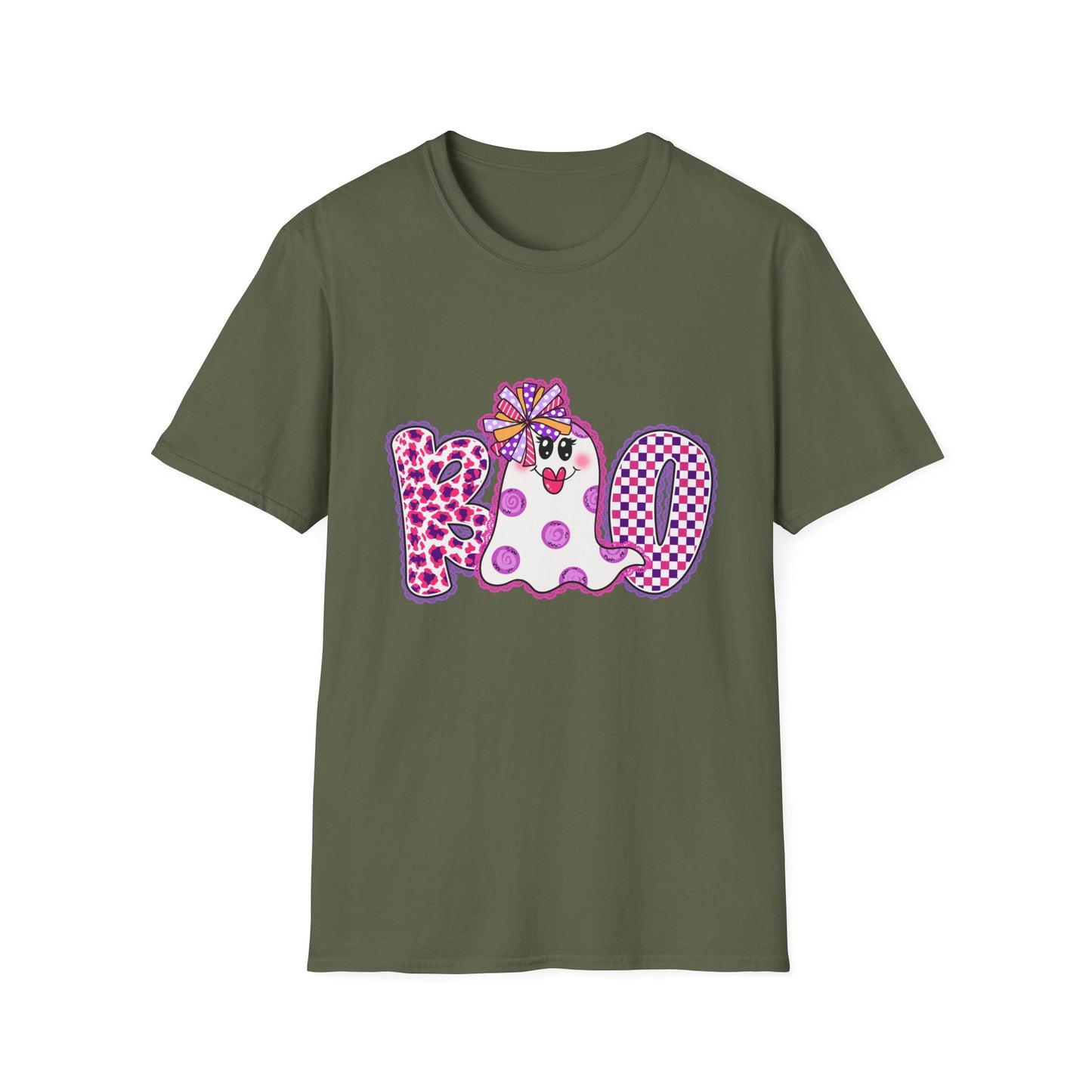 Ghostly Celebration T-Shirt BOO Unisex Softstyle