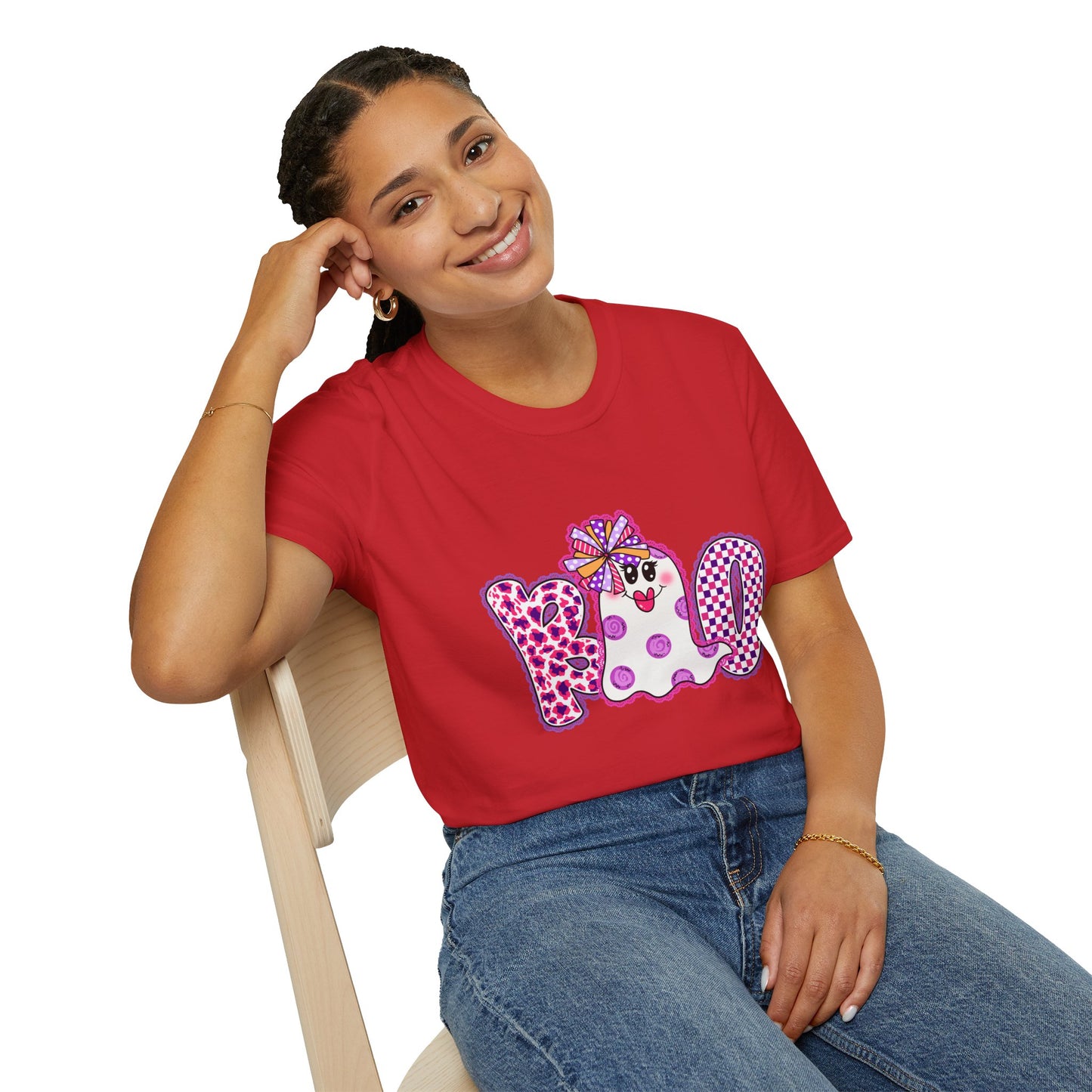 Ghostly Celebration T-Shirt BOO Unisex Softstyle
