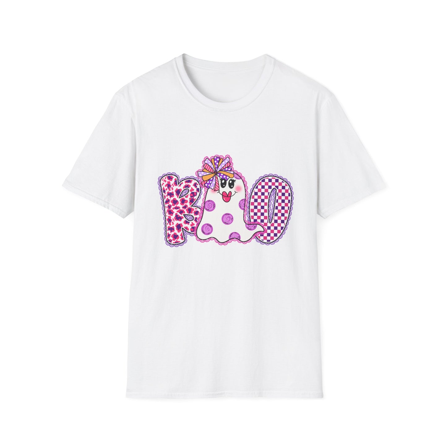 Ghostly Celebration T-Shirt BOO Unisex Softstyle