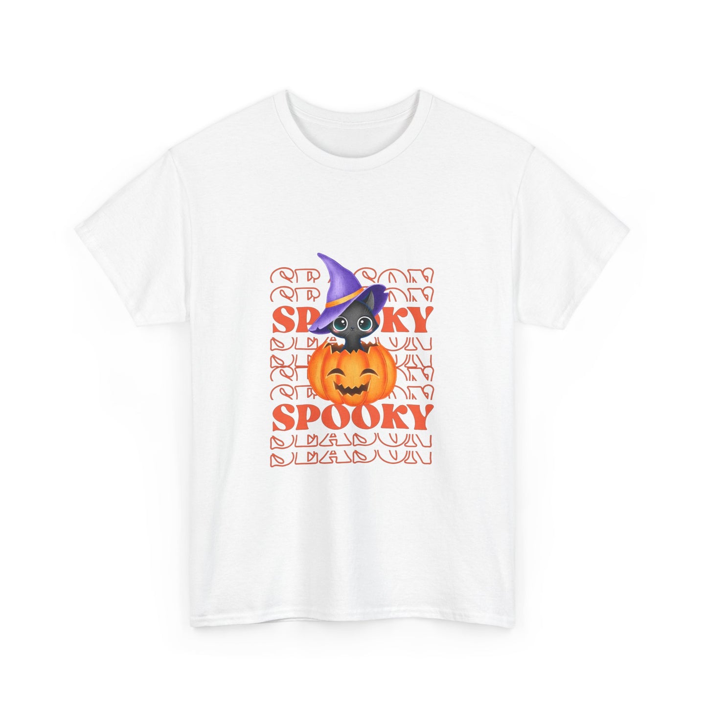 Halloween Spooky Unisex Heavy Cotton Tee, Fun Graphic Tee, Pumpkin Shirt, Casual Fall Wear, Halloween Costume, Unisex Tee
